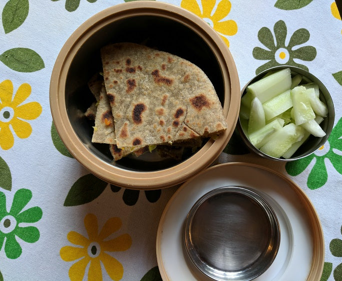 Healthy Lunchbox - Carrot Cabbage Millet Paratha