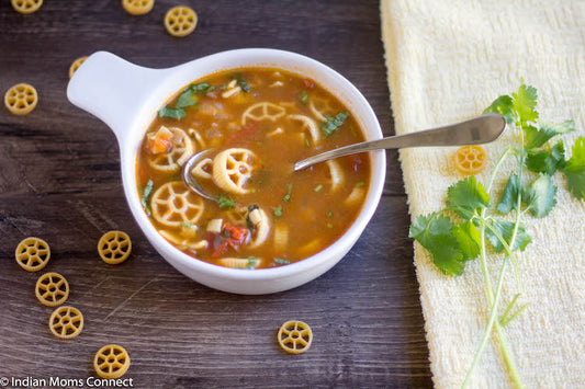 Chickpea Pasta Soup with Chole Masala | Gluten Free Pasta Soup