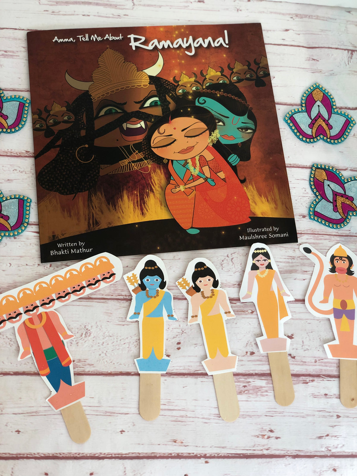Ram Ravan Puppet Print Ramayana Puppets – Toka Box